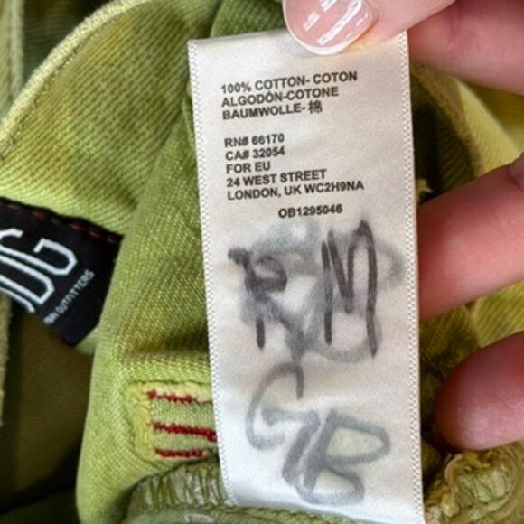 BDG Urban Outfitters Yellow Green Loose Baggy High Rise Jeans Size 38 Cotton - Picture 6 of 7